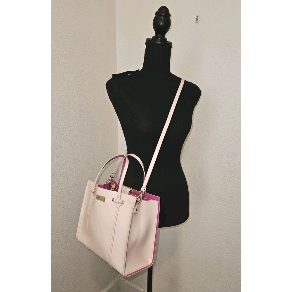 Kate Spade Elodie Arbour Hill Leather Crossbody Top Handle Bag Pink EUC 10x9x5 - Picture 2 of 12
